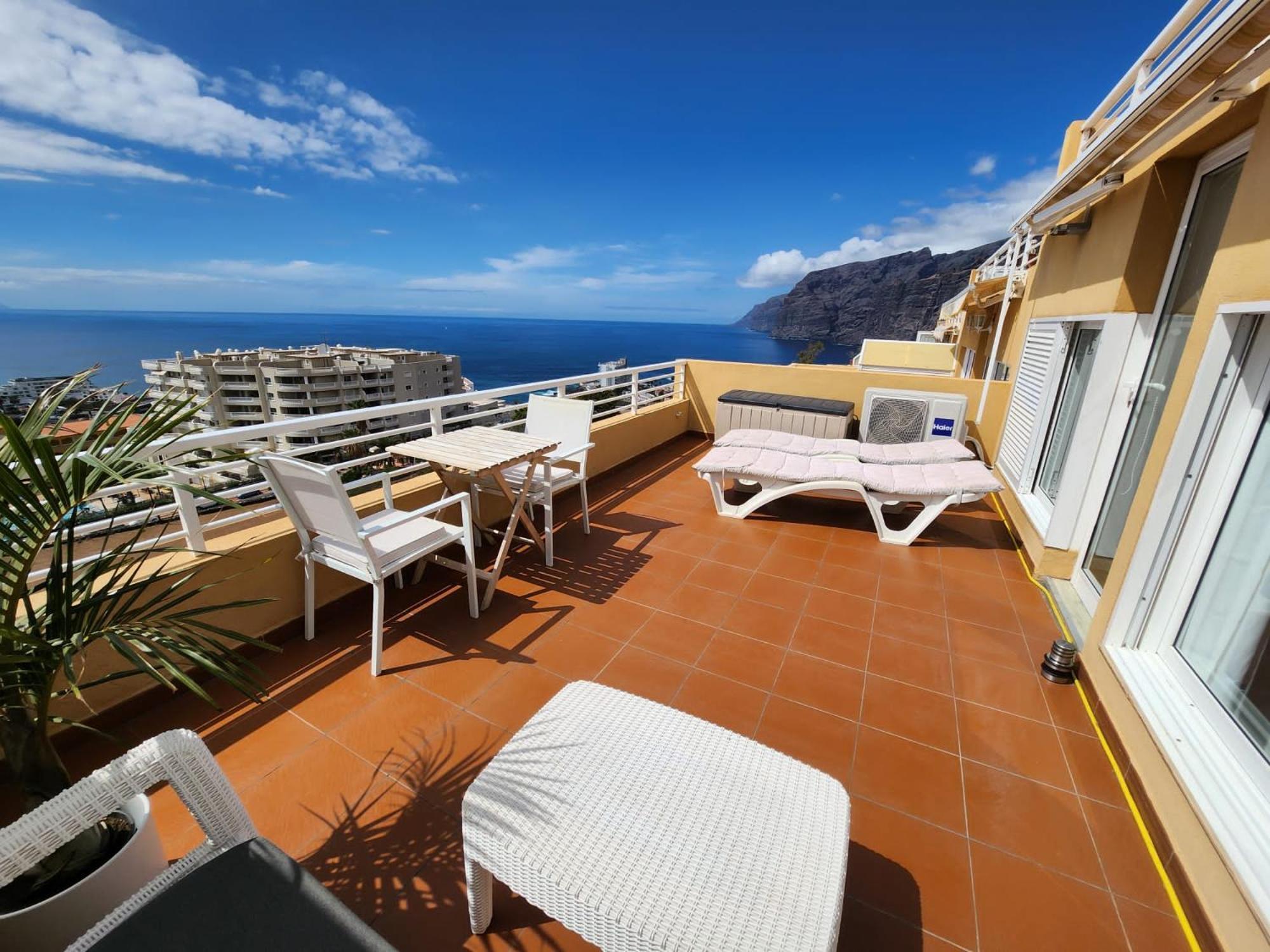 Los Gigantes,Huge Terrace,Sea View,Air Conditioning Apartment Puerto de Santiago  Luaran gambar